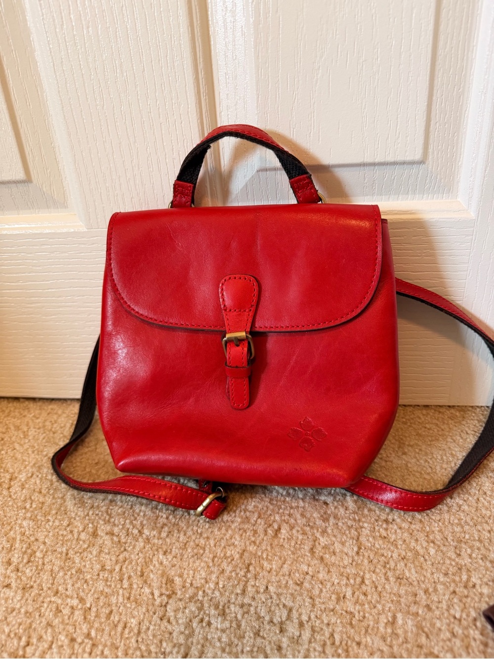Patricia Nash Red Leather Small Backpack